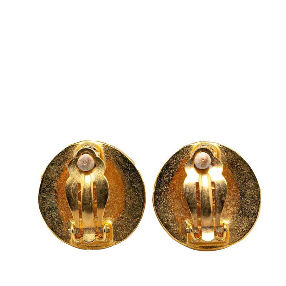 CHANEL Authentic Gold Logo Earrings - Picture 2 of 4